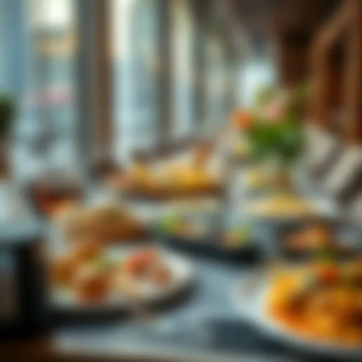 A table adorned with international cuisines at JBR