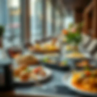 Table of International Cuisines at JBR A table adorned with international cuisines at JBR