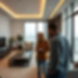 A couple exploring a modern living space in Dubai