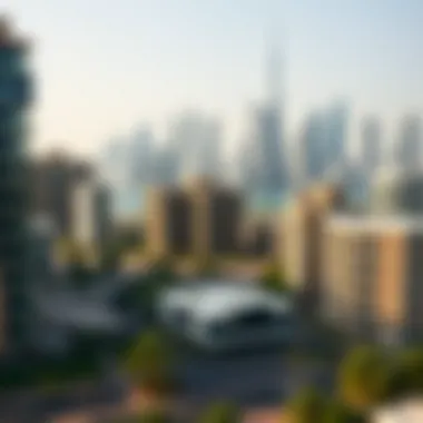 A picturesque view of Dubai's skyline with residential buildings