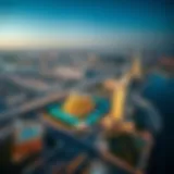 Aerial view of Madinat Zayed showcasing its urban landscape
