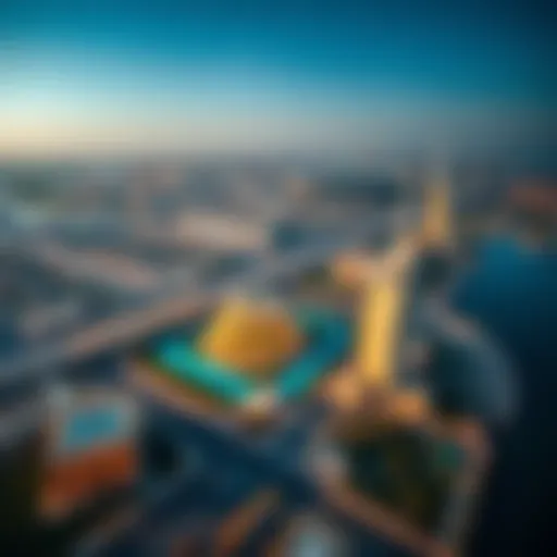 Aerial view of Madinat Zayed showcasing its urban landscape