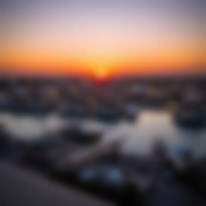 Sunset Over Marsa Bateen's Luxurious Lifestyle Sunset over Marsa Bateen highlighting its luxurious lifestyle