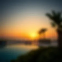 Serene view of Meraas Beach at sunset