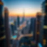 Overview of Dubai skyline with real estate developments