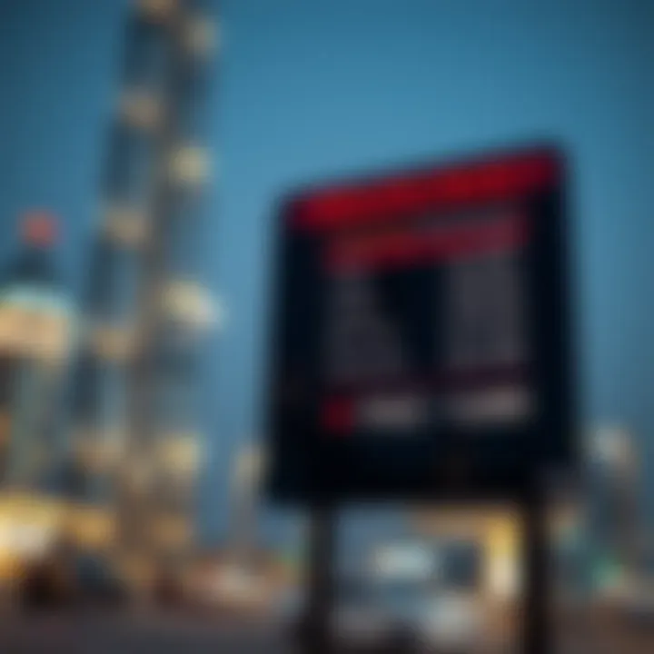 Pricing Information for Burj Khalifa Parking Parking pricing signage near Burj Khalifa