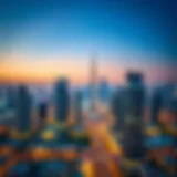 A skyline view of Dubai showcasing luxury buildings