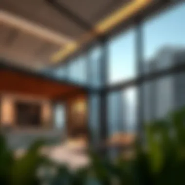 Modern Commercial Space Rendering of a new commercial space in Dubai Hills highlighting modern design