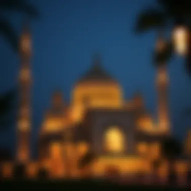 Decorated mosque during Ramadan nights