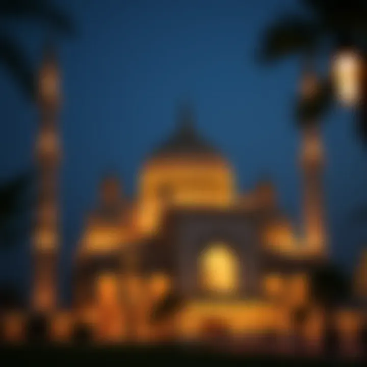 Decorated mosque during Ramadan nights