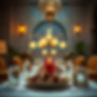 Iftar Table Setting An inviting table set with dates and water for Iftar