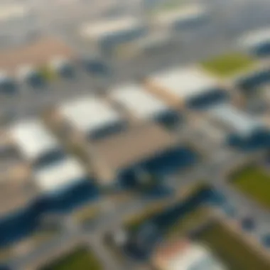 Aerial Perspective of Ras Al Khor Warehousing Facilities Aerial view of Ras Al Khor industrial area showcasing warehouses