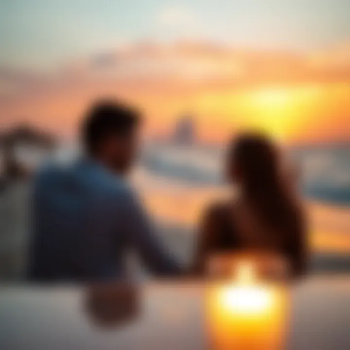 Sunset Bliss at the Beach Couples enjoying a sunset on the beach in Dubai