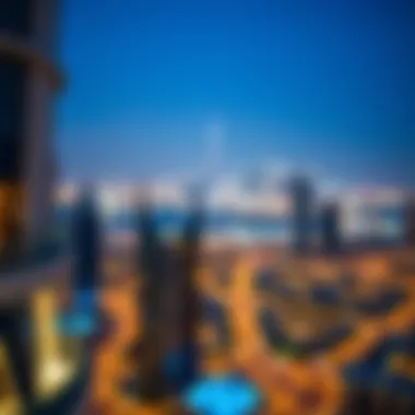 Stunning Dubai Skyline from Tamani Art Tower Panoramic view of Dubai skyline from Tamani Art Tower