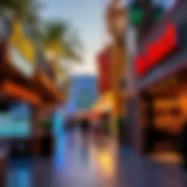 Diverse food and retail options surrounding The Beach at JBR