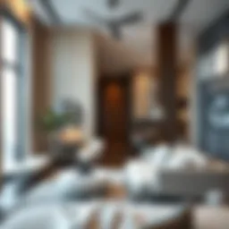 Modern studio apartment interior design in Dubai