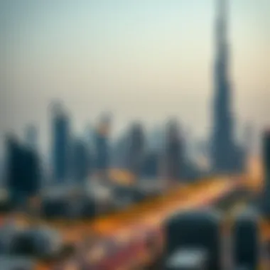 Skyline of Dubai showcasing prominent real estate developments