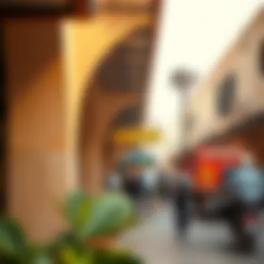 Lively Atmosphere: A Day in Al Seef A busy day at Al Seef, highlighting the lively atmosphere of visitors exploring the area.