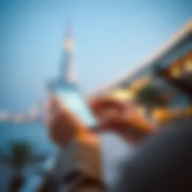 Checking Visa Status on Mobile A person using a mobile device to check visa status