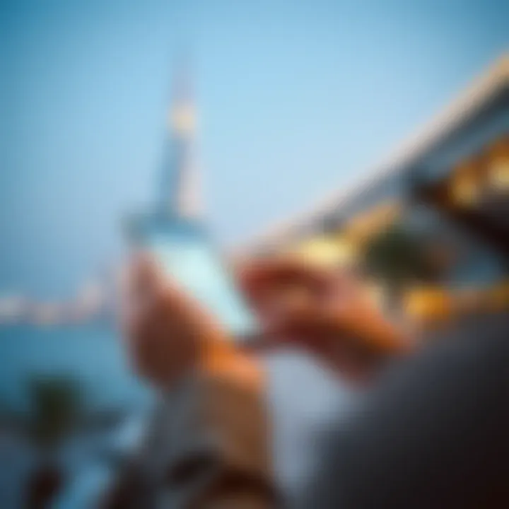 Checking Visa Status on Mobile A person using a mobile device to check visa status