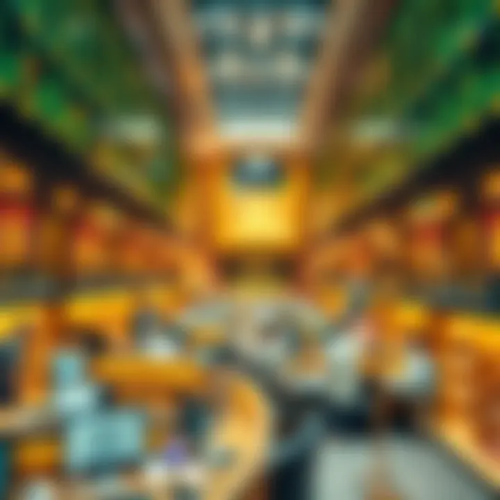 A bustling gold trading floor in Dubai