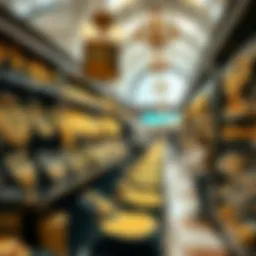 An exquisite display of gold jewelry in a Dubai market