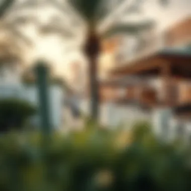 Community and Cultural Harmony in Dubai A serene neighborhood scene highlighting community and cultural harmony