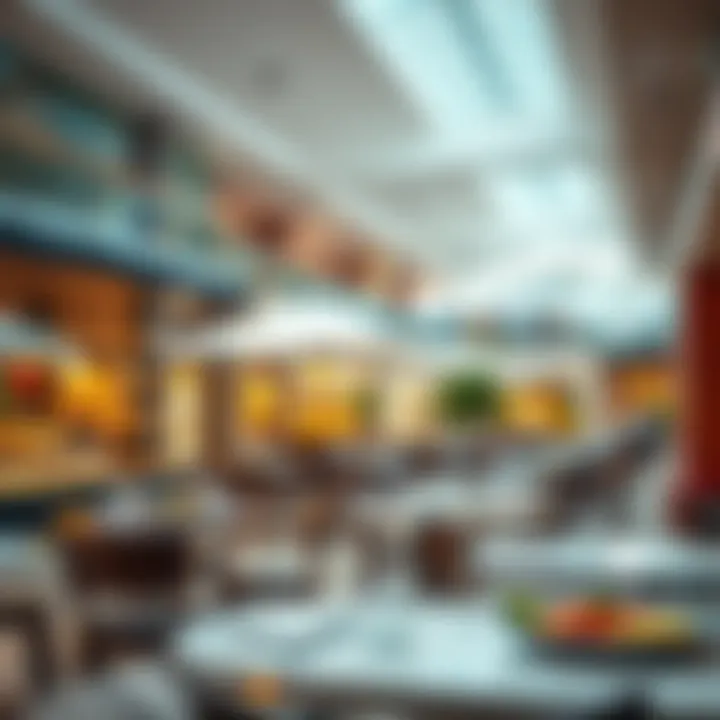 Dining area within Yas Mall featuring various cuisines
